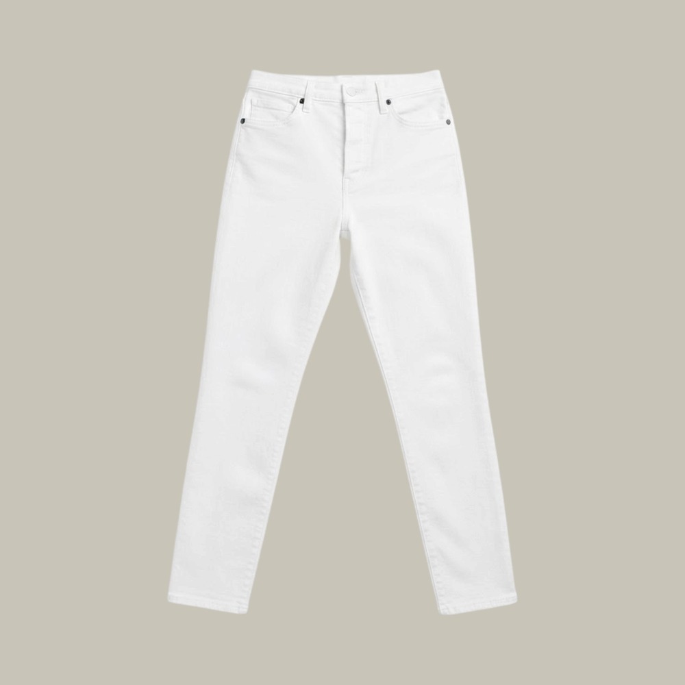 Frame Ali High Rise Cigarette Jeans Vintage White 28 MAHRC790 Slim Stretch Denim